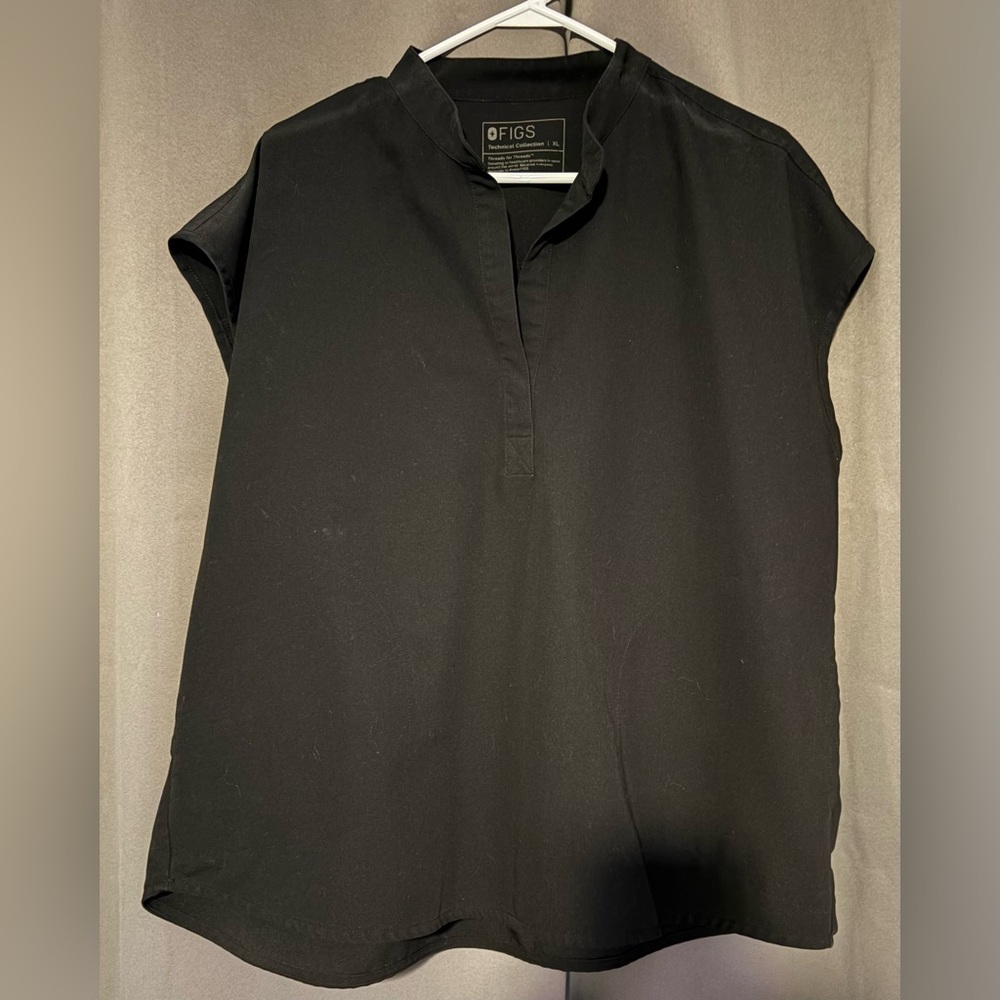 Figs Black Rafaela Oversized Scrub Top